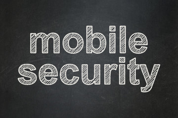 Fototapeta na wymiar Security concept: Mobile Security on chalkboard background