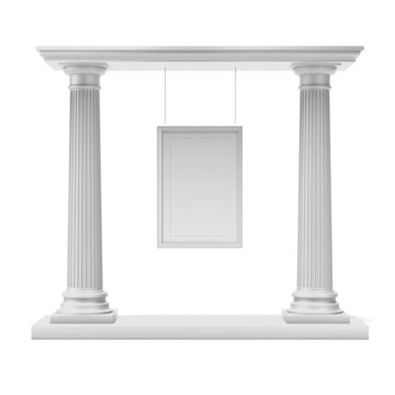 Columns with white frame