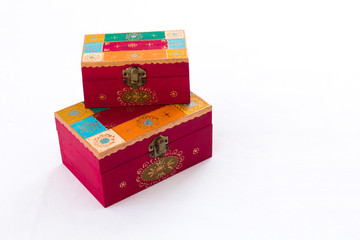 Colorful wood boxes