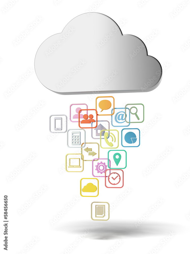 Poster cloud computing with icons