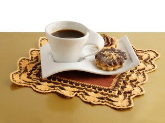cup of coffee and cakes