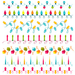 Christmas light bulbs Set - for design and scrapbook - in vector