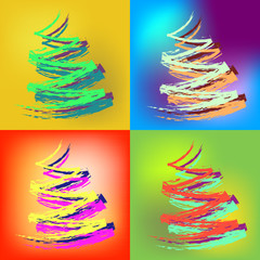 Composition with fir-trees