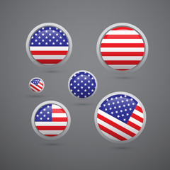 american flag buttons set