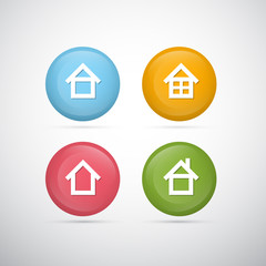 retro vector home buttons