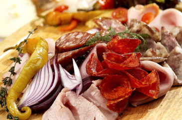 Various kind of sausages