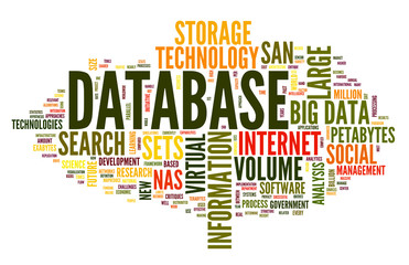 Database concept in word cloud