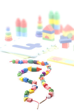 Colorful wooden beads toy