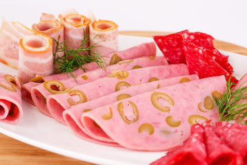Salami, mortadella and bacon
