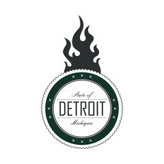 america state label detroit