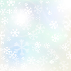 Christmas background, snowflakes and soft colors