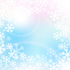 Christmas background, snowflakes and soft colors