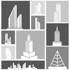 Fototapeta premium silhouette city, building background