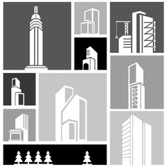 silhouette city, building background