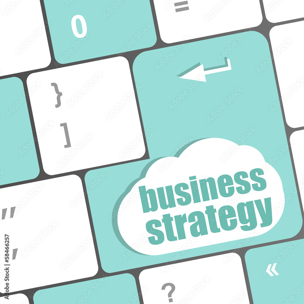 Poster business strategy - business concepts on computer keyboard