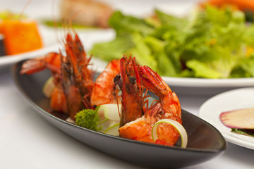 Steak, shrimp