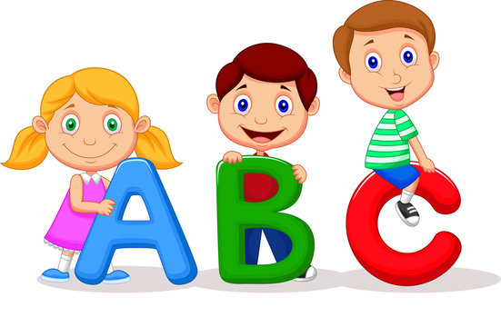 Children with ABC alphabet