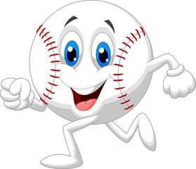 Cute baseball  ball cartoon running