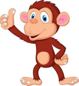 Cute monkey giving thumb up