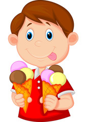 Little boy with ice cream