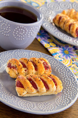 Cookies with raspberry jam.