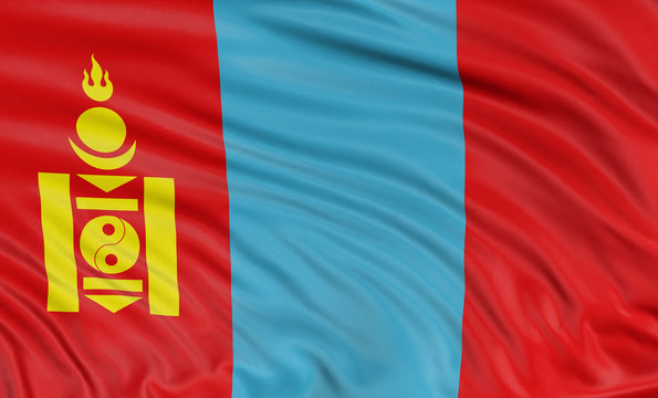 3D flag of Mongolia