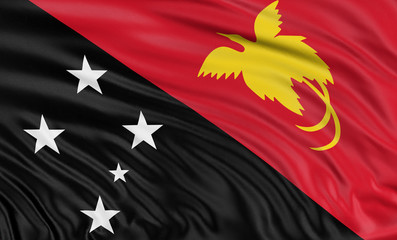 3D flag of Papua New Guinea