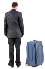 Businessman traveling with suitcas