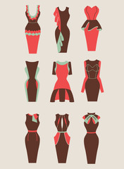 collection of woman dresses