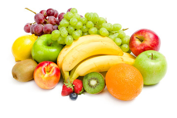 Obraz na płótnie Canvas Close up of heap of fruit, isolated