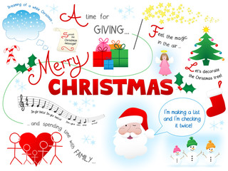MERRY CHRISTMAS Sketch Notes (graphic happy card greetings)