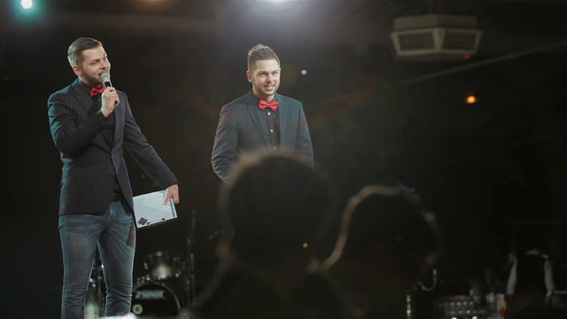 emcee works on stage