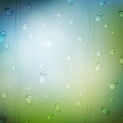Water drops on glass