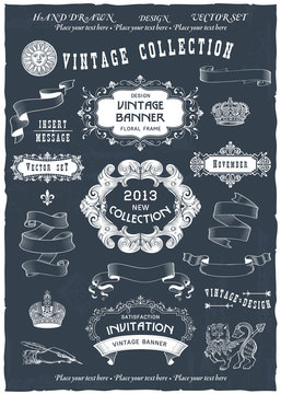 Vintage banners and labels