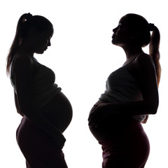 pregnant woman silhouette - 58476458