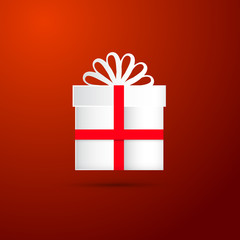 Red Abstract Vector Merry Christmas Background