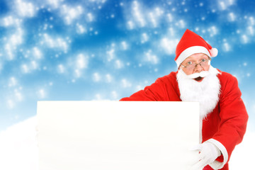 Santa Claus with Blank Board