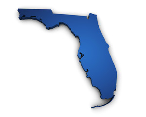 Naklejka premium Map Of Florida 3d Shape