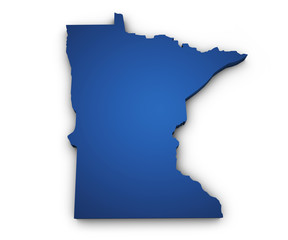 Map Of Minnesota 3d Shape - obrazy, fototapety, plakaty