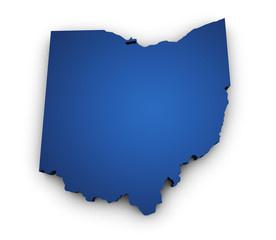 Map Of Ohio 3d Shape - obrazy, fototapety, plakaty
