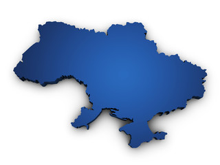 Obraz premium Map Of Ukraine 3d Shape