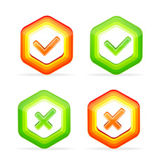 Check mark Yes No like buttons