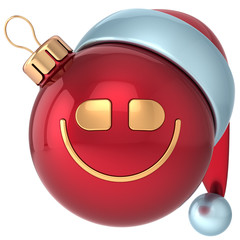 Smiling Christmas ball smile Happy New Year bauble smiley face