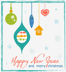 Christmas card with decorative elements
