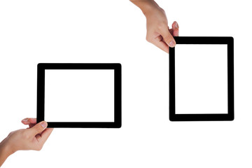 Businessman holding a tablet.