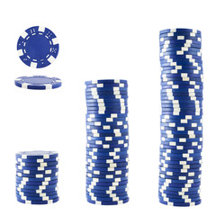 Three stacks of casino chips