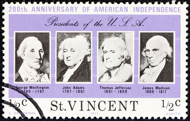 Washington, Adams, Jefferson and Madison (St. Vincent 1975)