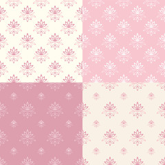Set floral ornamental patterns.