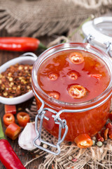 Bowl with Chili Sauce