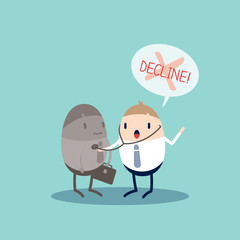 Rejected Quality Control Business cartoon illustration